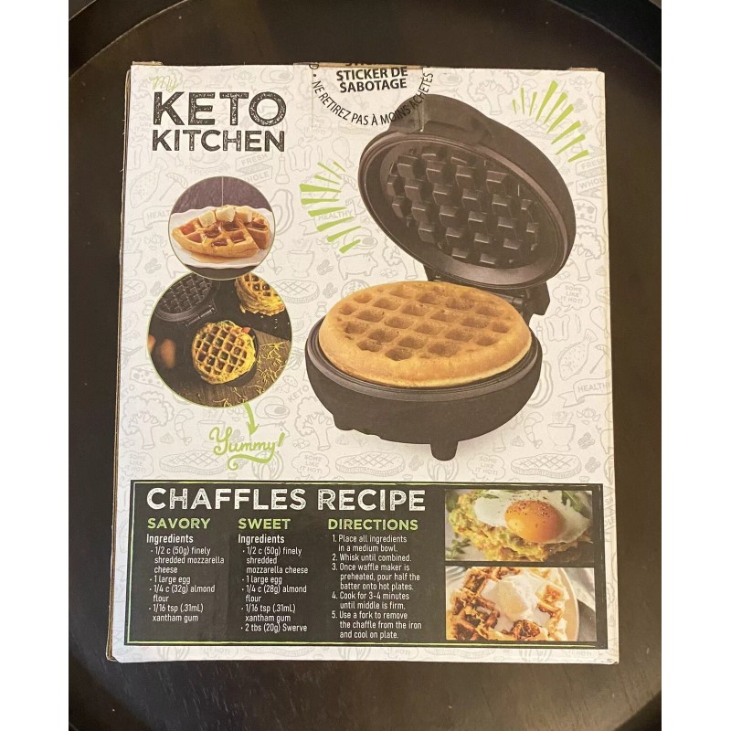 Nostalgia The Keto Kitchen Chaffle Waffle Maker Black nostalgia