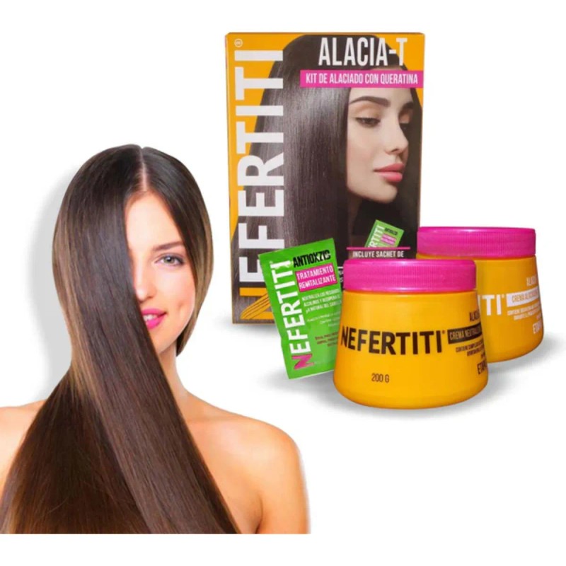 Kit Alaciado Crema Queratina Alacia Nefertiti
