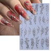 IDDFEVE 8 Sheets Gothic Nail Art Stickers - Gold Silver