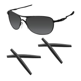 Acefrog 2 Pairs Upgraded Replacement Temple Sleeve Ear Socks for Oakley Crosshair New 2012 OO4060, Crosshair 1.0 2012 OO4005, OO4069, OO6014, Sunglasses, Perfectly Fit, Black