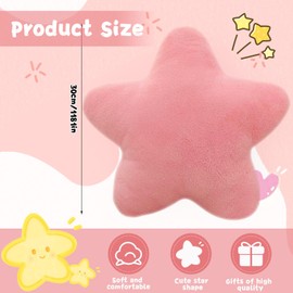 bechoanigel Pink Cuddly Cushion Children, Star Cushion Aesthetic 30 x 30 cm, Sofa Cushion, Cuddly Cushion, Decorative for Girls and Boys, Bedroom, Cars, Living Room, Sofa, Bed, Gift