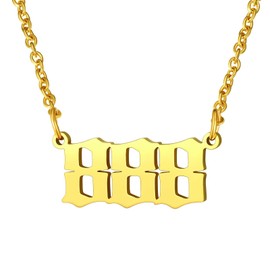 FindChic 888 Necklace Gold Angel Necklaces for Women Gold Number Pendant Layered Necklaces for Women Trendy Dainty Gold Necklace Aesthetic Choker Necklace 888 Angel Number Necklace