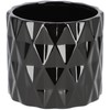 KOTARBAU® Ceramic Flower Pot Planter Glazed Black Cylindrical Shape