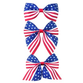 American Flag Hair Clip Girls Hair Bow Clips Grosgrain Patriotic Hair Bows Red White Blue Hair Clips Hair Accessories for 4th of July TSFJ47 (3pcs Bow Set)