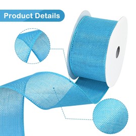 Ribreeze Baby Blue Burlap Wired Ribbon 2-1/2 Inch x 10 Yards for Crafts DIY Decor Parties and Home Outdoor Decoration