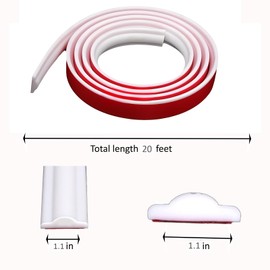 ZHIVEZEN 20FT x 1.1IN Soft TPE Peel and Stick Decorative Trim – Flexible Rubber-Like Wall Molding for DIY Decor (NOT Wood, NOT Paintable, Decorative Use Only)