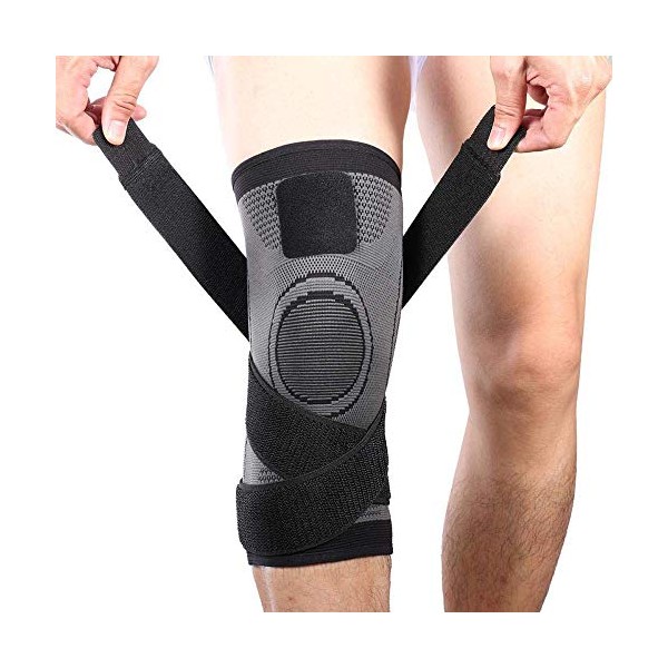 Vitoki Knee Supports for Arthritis Joint Pain 1 Pack, Knee Brace for Men & Women Knee Sleeve for Meniscus Tear ACL Running Workout Basketball Gym Grey XX-Large
