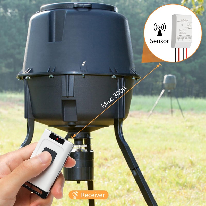 Briidea Feeder Activator Remote Control – Compatible with 6-24VDC Feeders,