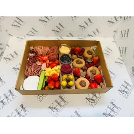 10PK Pastry Box Cardboard Heavy Duty, Picnic Platter Serving Box w/Lid for 5-8 People To Go, Stably Filled Disposable Catering Charcuterie Board w/Lid for Food Take Out (15"x10"x3.5")