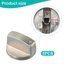 GNHG Pack of 5 rotary knob cooker, rotary knob 6 mm, replacement accessories for universal gas stove, stove knobs