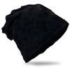 Miobo Slouch Beanie Hat, Destroyed Vintage Look, One Size, black