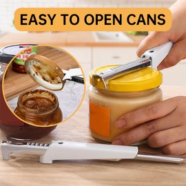 Effortless Arthritis Jar Opener, Adjustable Can Opener for Jars, Easy to Open Lid Opener, Bottle Opener for Seniors, Multifunctional Stainless Steel Can Opener (Black)