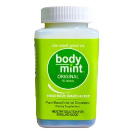 Desodorante Interno Body Mint Original 50 Pastillas A Base De Plantas - Elimina El Mal Olor Corporal ( Bromhidrosis ) y Mal Aliento ( Halitosis )