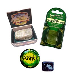 J.C. Walsh and Sons Ltd Irish Connemara Marble: SET of 3 Angel & Wishing & Worry Stone