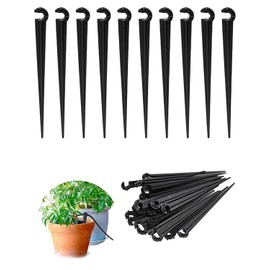 KGDUYC Pack of 30 Micro Drip Hose Holder, PE Garden Hose, Micro Drip Ground Spike, Drip Hose Holder, Micro Drip 11 cm Long Garden Hose Ground Anchor, Garden Attachment Anchor (Black)