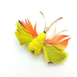 Kat Fly 3 Inch Handmade Cat Toy Teaser Butterfly (1, Yellow, Refill Only)
