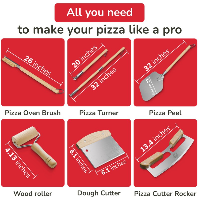 Premium Pizza Oven Accessories Kit - 6-Piece Set for Home