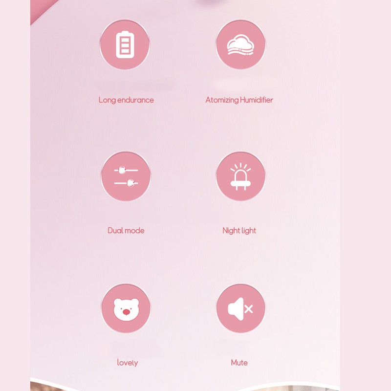 Cute Small Humidifier 350ml Bear Bus Shape USB Charging Portable