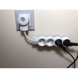 Multistecker Schuko Socket Multiple Plug Distributor Table Socket Surface-Mounted Socket 3 or 4 Way with Plug with Illuminated Switch (4-Way Switchable)