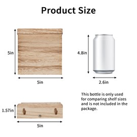 Fixwal Floating Shelves for Wall, Rustic Wood Small Wall Mounted Shelves for Bedroom, Living Room, Kitchen, Bathroom Decor, Set of 4, 5 x 5 Inches (Carbonized Black)