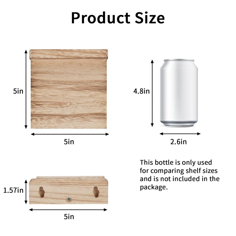 Fixwal Floating Shelves for Wall, Rustic Wood Small Wall Mounted