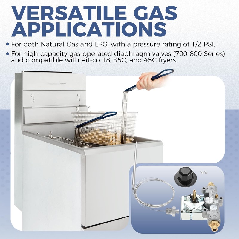 ETERMETA Gas Fryer Thermostat Compatible with Pit-co P5047588, GSA60301800, 4290-006,