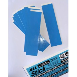 All Stick 2 DOUBLE  Sided TAPE STRIPS - INDUSTRIAL STRENGTH BONDING 12 pc PACK