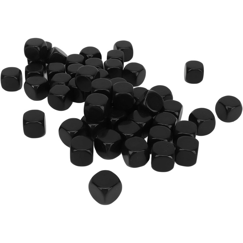 SaveSooo Blank Dice 6pcs 16mm (Black) Kids Toys DIY Fun