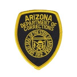 Hero's Pride Corrections Shoulder Patch - Arizona Department - Embroidered Sew On Badge - Black and Gold - 3.5" x 4.25"