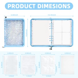 A5 Reusable Sticker Organizer Binder,Clear Storage Album with Blank Release Paper,Sticker Collecting Book for Adults & Kids,Tape Organizer & Playbill Storage (Blue)