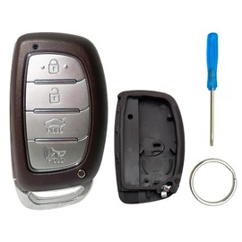 Smart Key Fob Cover Case Shell Fit for Hyundai Tucson Sonata Elantra 2015 2016 2017 2018 2019 2020 2021 Keyless Entry Remote Casing (with Battery Holder B)