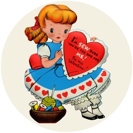 Kiwi Gifts Sew Sure You're the One Valentine - 100 Pack Circle Stickers Decals 3" x 3"