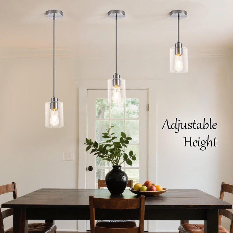 MAYNA 1-Pack Brushed Nickel Ceiling Light Fixture, Simple Silver Mini