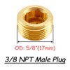 Uenede 4PCS Brass 3/8 Inch NPT Plug Inter Hex 3/8"