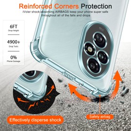 ivoler Klar Silikon Hülle für Honor 200 5G mit Stoßfest Schutzecken, Dünne Weiche Transparent Schutzhülle Flexible TPU Durchsichtige Handyhülle Kratzfest Case Cover
