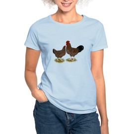 CafePress Speckled Sussex Chickens Women's Light T Shirt Womens Cotton T-Shirt, Crew Neck, Comfortable & Soft Classic Tee