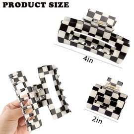 Canitor Checkered Hair Clips for Thick Thin Hair Claw Clips for Women Cute y2k Hair Accessories for Women Preppy Teen Tween Teenage Girl Gifts Trendy Stuff Stocking Stuffers