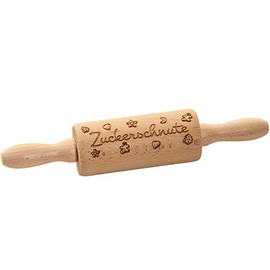 Spruchreif Children's rolling pin with engraving, rolling pin for children, baking, cookie rolling pin as baking accessories, wooden baking roll