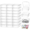 QWORK® Pack of 50 Small Square Storage Boxes with Hinged