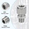 PATIKIL 1/4NPT x Φ1/2" 304 Stainless Steel Compression Tube Fitting,