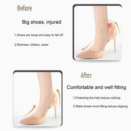 Generic Heel Pads Inserts Grips for Shoe Slipping, Filler Improved Shoe Fit and Comfort Heel Protectors,Heel Pads, Heel Cushions, Shoe Inserts for Loose Shoes. (Beige, T-Shaped)