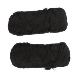 SAFIGLE 2 Rolls Polypropylene Hair Wig Wire Durable Non Shedding Braid Extensions for Styling for Daily Dress Up Parties and Festivals Black