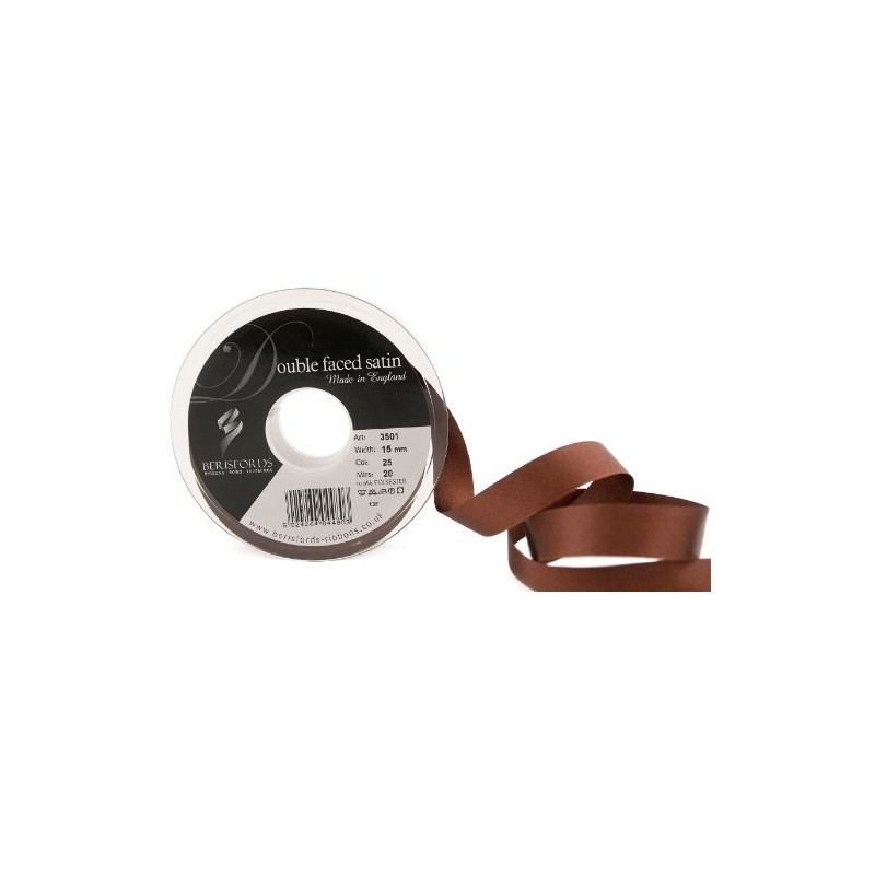 Berisfords Ribbon, Dark Brown, 20m