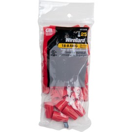 GB Gardner Bender 25-006 Wiregard Red Wire Connectors 25 Count