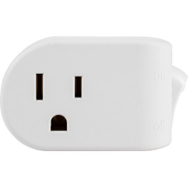 GE Grounded On/Off Power Switch, Plug-In, White, Energy Efficient, Space Saving Design, UL Listed, 15A, 120VAC, 1800W, 25511