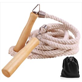 ACEONE Long Jump Rope, Multiplayer Skipping Rope with Wooden Handle for Kids and Adult, Team Group Jumping Rope for School Sport and Outdoor Activity, 23ft