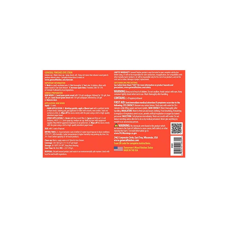 General Finishes Water Based Dye, 1 Gallon, Dark Brown