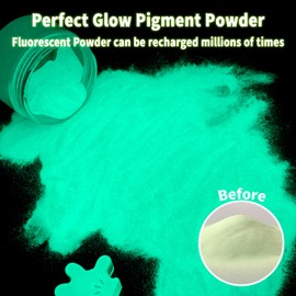 Ceya Fluorescent Blue-Green Glow Powder, 5.3oz/150g Glow in The Dark Pigment Powder, Luminous Powder Resin Color Pigment, Fluorescent Pigment Dye for Epoxy Resin Slime Paint Nail Art Party DIY Crafts