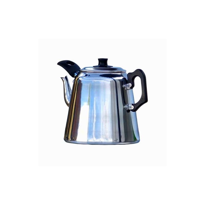 Traditional Cafe Style Polished Aluminium Catering Teapot -8 Pint 4.5ltr