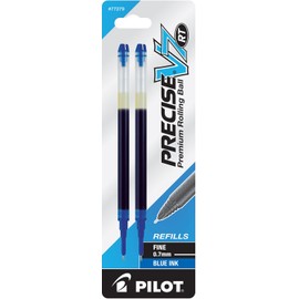 PILOT Precise V7 RT Liquid Ink Refill For Retractable Pens, Fine Point (0.7mm) Blue Ink, 2-Pack (77279)